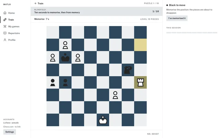 Blindfold: the position to memorise before the board empties