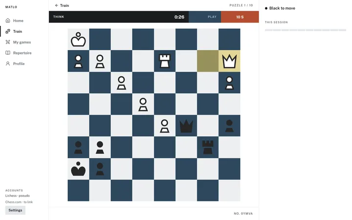 A blitz puzzle session: two-phase clock, thinking time then time to play